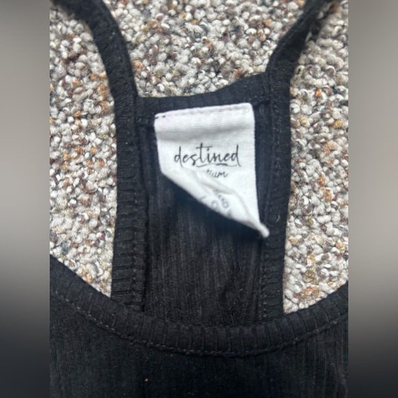 Black Ribbed Tank Top - Picture 2 of 3